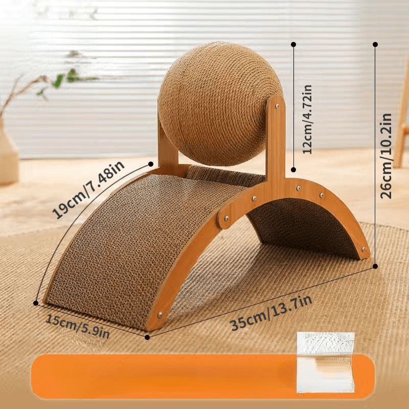 ⌛🎁50 % Rabatt für kurze Zeit!🐱🧶Natürlicher Sisal-Kratzball mit Kartonunterlage – Befriedigt den Kratztrieb, Schont Möbel & Für jede Katze 🎉