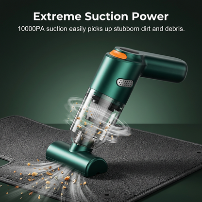 ⏳Zeitlich begrenztes Sonderangebot⏰ Kabelloser Handstaubsauger – 10000 Pa, 120 W, 400 g. 4000-mAh-Akku, 30 Min. Laufzeit. Waschbarer HEPA-Filter. Inkl. Bürste & Breitmauldüse. Weiß/Schwarz/Dunkelgrün ⚡