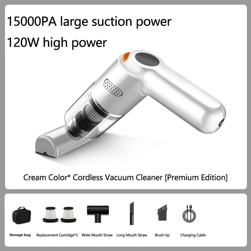 ⏳Zeitlich begrenztes Sonderangebot⏰ Kabelloser Handstaubsauger – 10000 Pa, 120 W, 400 g. 4000-mAh-Akku, 30 Min. Laufzeit. Waschbarer HEPA-Filter. Inkl. Bürste & Breitmauldüse. Weiß/Schwarz/Dunkelgrün ⚡