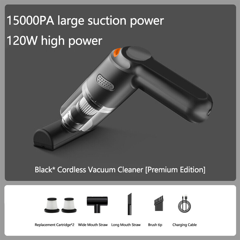 ⏳Zeitlich begrenztes Sonderangebot⏰ Kabelloser Handstaubsauger – 10000 Pa, 120 W, 400 g. 4000-mAh-Akku, 30 Min. Laufzeit. Waschbarer HEPA-Filter. Inkl. Bürste & Breitmauldüse. Weiß/Schwarz/Dunkelgrün ⚡