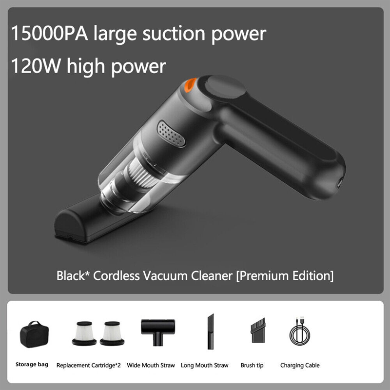⏳Zeitlich begrenztes Sonderangebot⏰ Kabelloser Handstaubsauger – 10000 Pa, 120 W, 400 g. 4000-mAh-Akku, 30 Min. Laufzeit. Waschbarer HEPA-Filter. Inkl. Bürste & Breitmauldüse. Weiß/Schwarz/Dunkelgrün ⚡