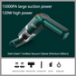 ⏳Zeitlich begrenztes Sonderangebot⏰ Kabelloser Handstaubsauger – 10000 Pa, 120 W, 400 g. 4000-mAh-Akku, 30 Min. Laufzeit. Waschbarer HEPA-Filter. Inkl. Bürste & Breitmauldüse. Weiß/Schwarz/Dunkelgrün ⚡