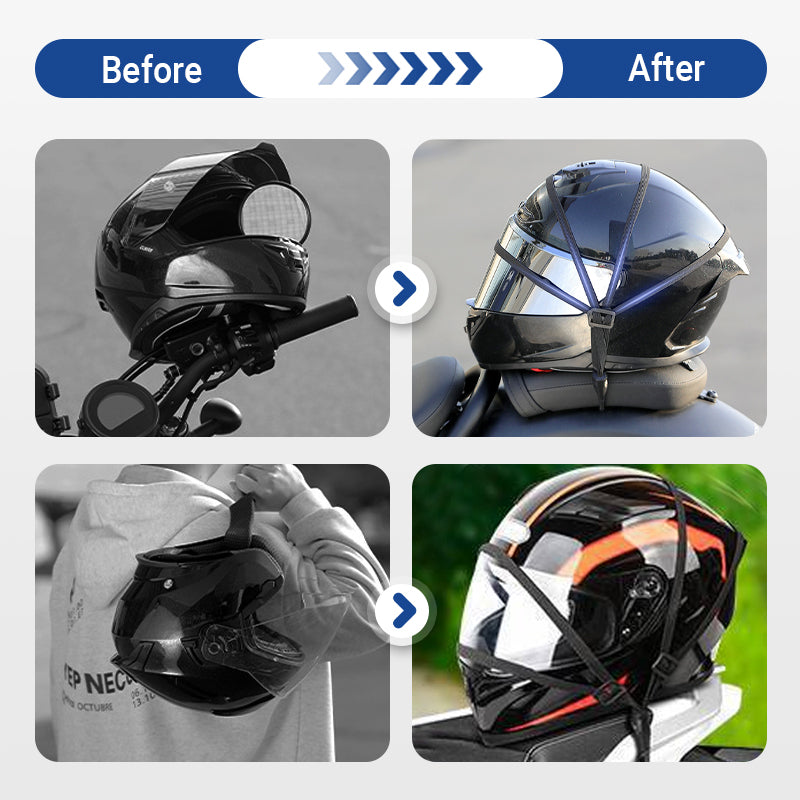 🔒 Helm sicher verstaut – nie wieder suchen! – Das elastische Netz mit 2 stabilen Haken – hält Helm & Zubehör fest am Bike – perfekt für jede Tour