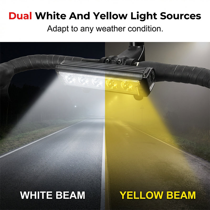 💡 2000 Lumen Dual-Beam-Fahrradscheinwerfer – heller, USB-aufladbarer Frontscheinwerfer mit wasserdichtem Gehäuse und einstellbarem Lichtstrahl. Perfekt für Nachtfahrten und anspruchsvolle Mountainbike-Touren.
