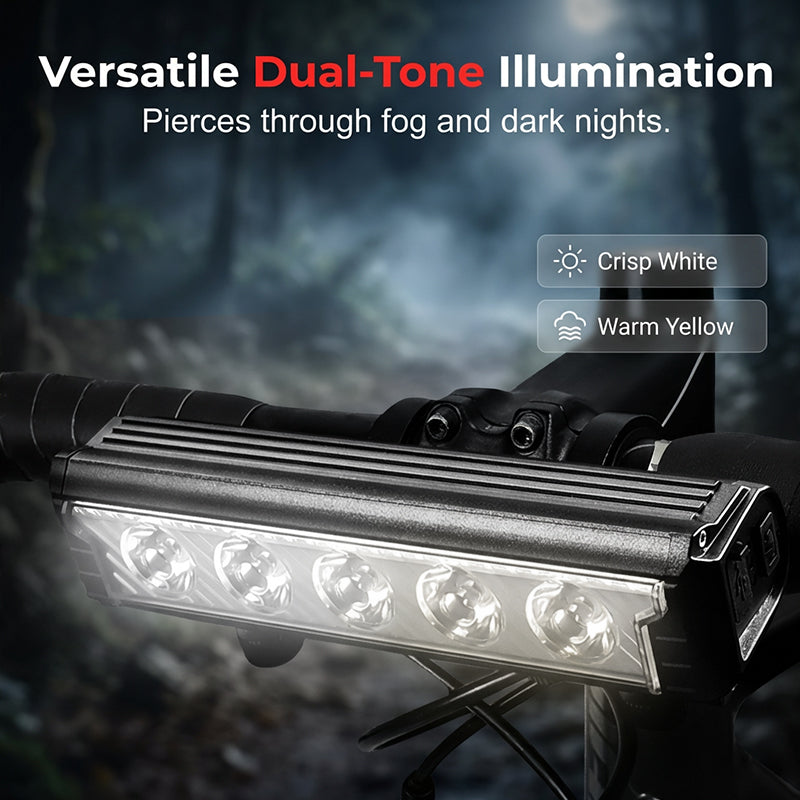 💡 2000 Lumen Dual-Beam-Fahrradscheinwerfer – heller, USB-aufladbarer Frontscheinwerfer mit wasserdichtem Gehäuse und einstellbarem Lichtstrahl. Perfekt für Nachtfahrten und anspruchsvolle Mountainbike-Touren.