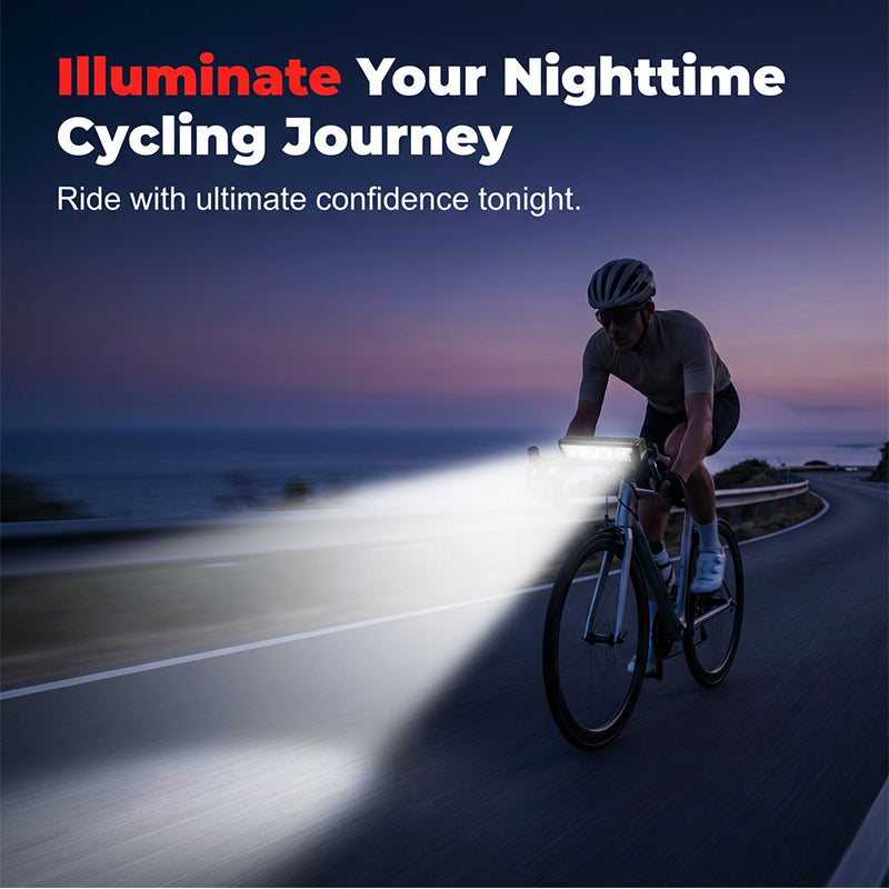 💡 2000 Lumen Dual-Beam-Fahrradscheinwerfer – heller, USB-aufladbarer Frontscheinwerfer mit wasserdichtem Gehäuse und einstellbarem Lichtstrahl. Perfekt für Nachtfahrten und anspruchsvolle Mountainbike-Touren.