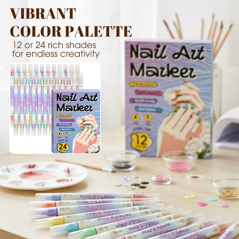 💅 Nageldesign-Pen mit 2-in-1 Spitze – Präzise Linien & Details – Ideal für zu Hause oder unterwegs – saubere, professionelle Nagelkunst ohne großen Aufwand ✨