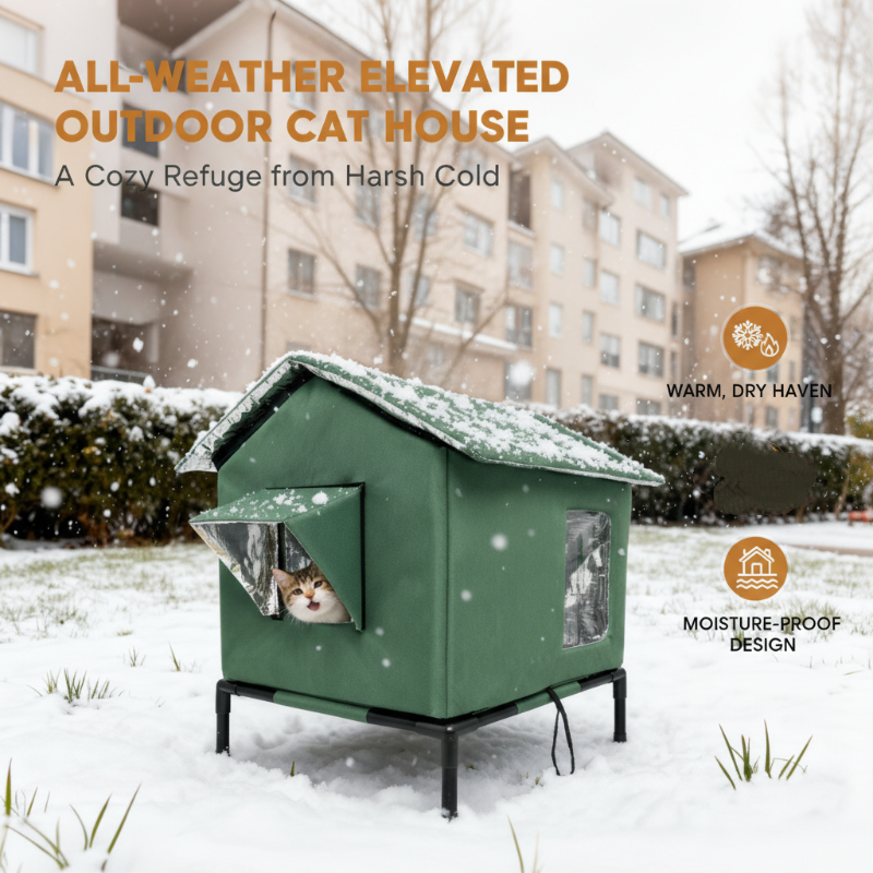 🐱 50% RABATT!🏠 Wasserdichtes Outdoor-Katzenhaus – erhöht, zerlegbar & klappbar – ideal für verwilderte Katzen, Garten & Balkon – wetterfest & flexibel🐾💤