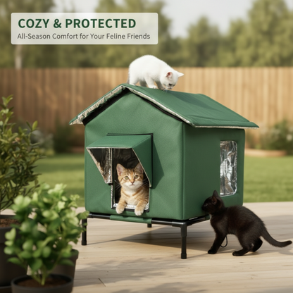 🐱 50% RABATT!🏠 Wasserdichtes Outdoor-Katzenhaus – erhöht, zerlegbar & klappbar – ideal für verwilderte Katzen, Garten & Balkon – wetterfest & flexibel🐾💤