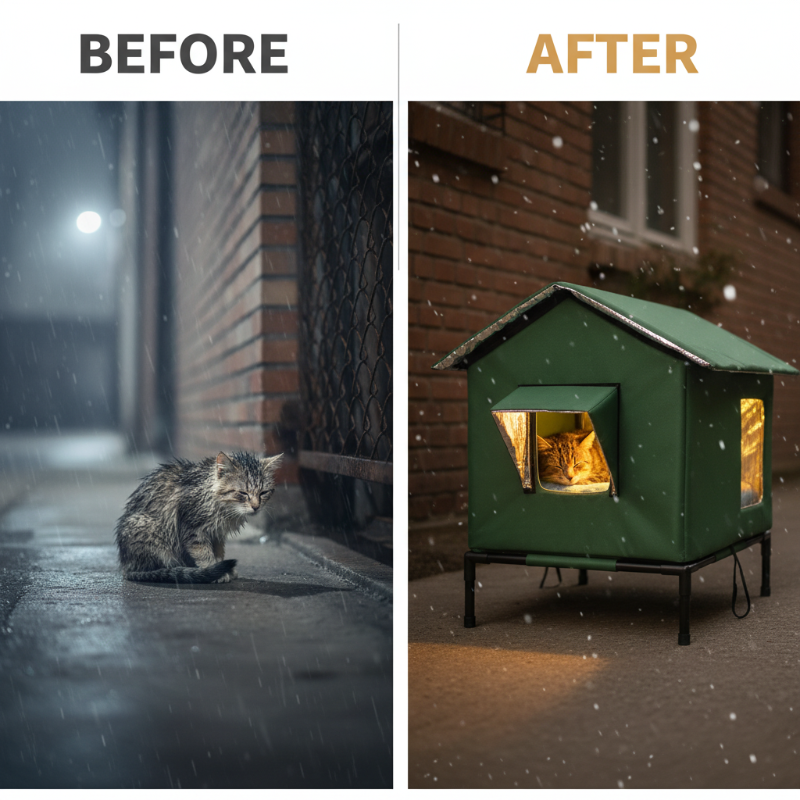 🐱 50% RABATT!🏠 Wasserdichtes Outdoor-Katzenhaus – erhöht, zerlegbar & klappbar – ideal für verwilderte Katzen, Garten & Balkon – wetterfest & flexibel🐾💤
