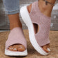 🏖️ Sommer-Sale 50% Rabatt 🏝️👡Damen Strick-Plateausandalen ✨Atmungsaktive bequeme Sommersandalen mit weicher Sohle für Stadt & Spaziergänge