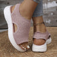 🏖️ Sommer-Sale 50% Rabatt 🏝️👡Damen Strick-Plateausandalen ✨Atmungsaktive bequeme Sommersandalen mit weicher Sohle für Stadt & Spaziergänge