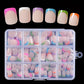 💅 50 % RABATT FÜR BEGRENZTE ZEIT! ✨ Color Pop Aufkleb-Kunstnägel Set mit 288 Stück – 12 Größen, einfache Anwendung, salonfertiger French-Look ohne Nagellack