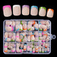 💅 50 % RABATT FÜR BEGRENZTE ZEIT! ✨ Color Pop Aufkleb-Kunstnägel Set mit 288 Stück – 12 Größen, einfache Anwendung, salonfertiger French-Look ohne Nagellack