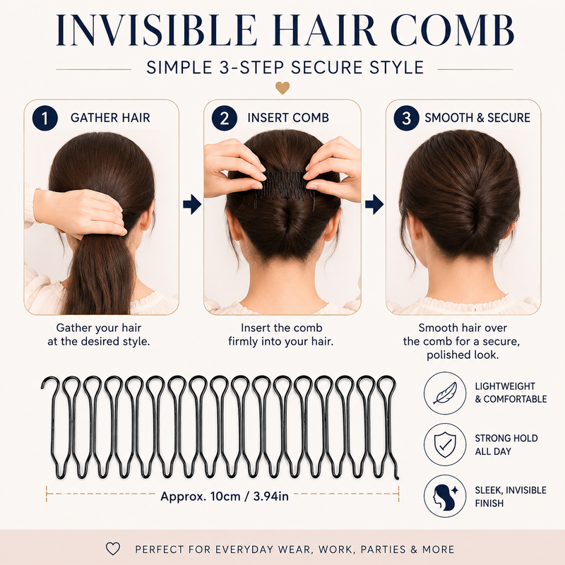 Flexibler Kamm „Invisible Grip“ für widerspenstiges Haar
