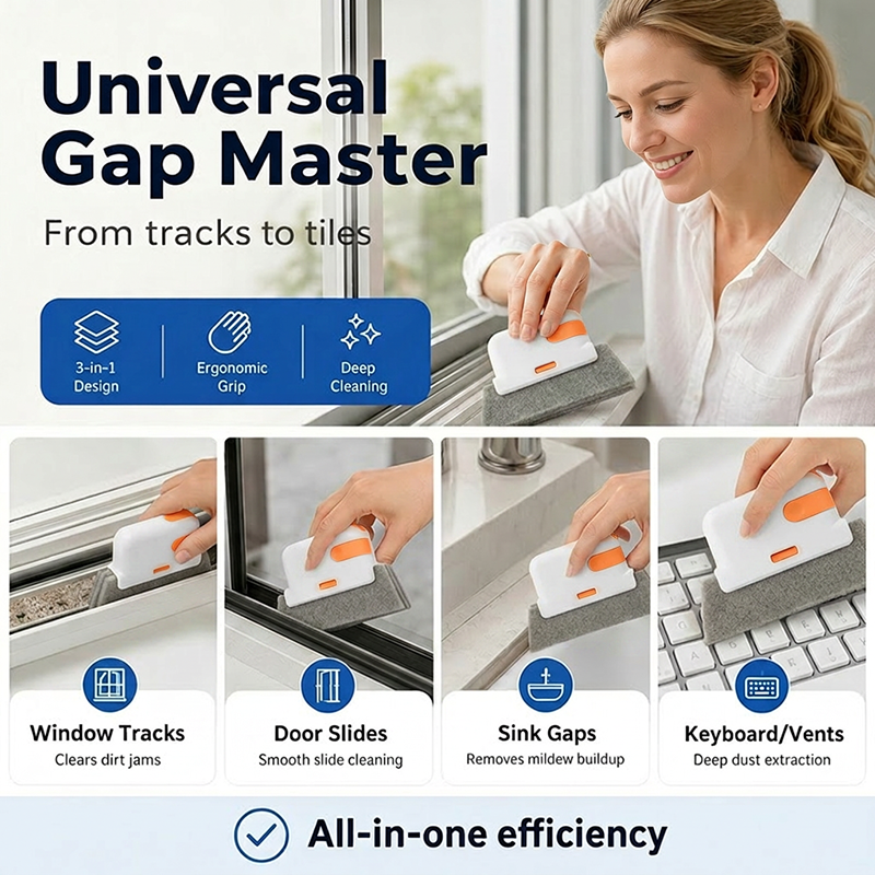 🥳 HOT SALE 2026! 🧽🏠✨ Window track cleaning tool – removes dirt from crevices, gaps, and corners!
