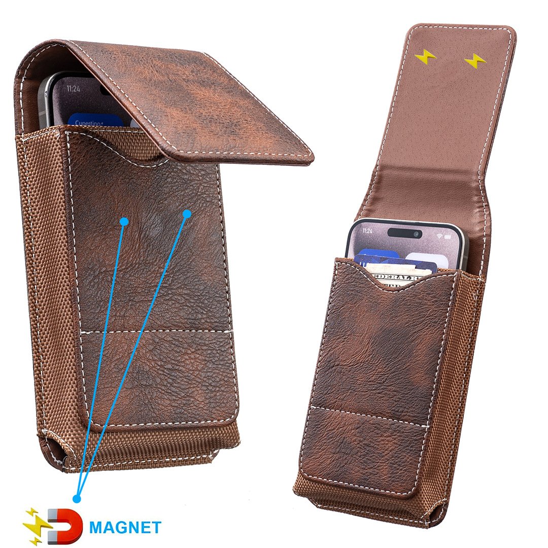 ⚡ Großer Rabatt | Gürteltasche für Smartphones 📱 Mehrfach-Tasche aus Leder mit Kartenfach