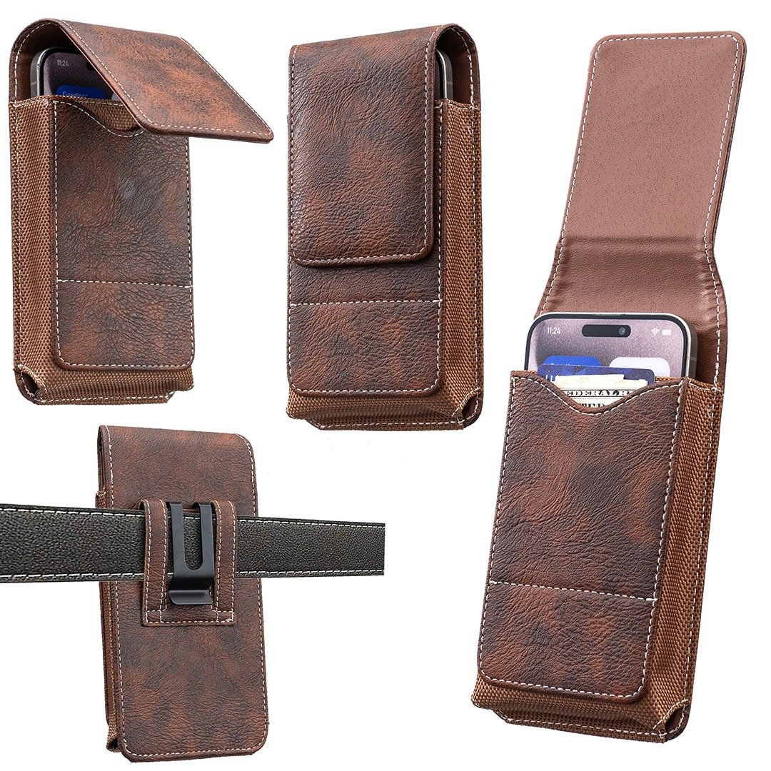 ⚡ Großer Rabatt | Gürteltasche für Smartphones 📱 Mehrfach-Tasche aus Leder mit Kartenfach