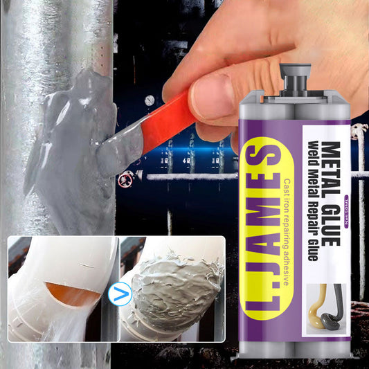🛠️ 50 % RABATT! Metallkleber – Schweißkleber für Metallreparaturen – hochfestes Epoxidharz – ersetzt das Schweißen – wasserdicht, korrosionsbeständig und bearbeitbar – perfekt für Auspuffrohre, Türen und Metallrohre 🔧✨
