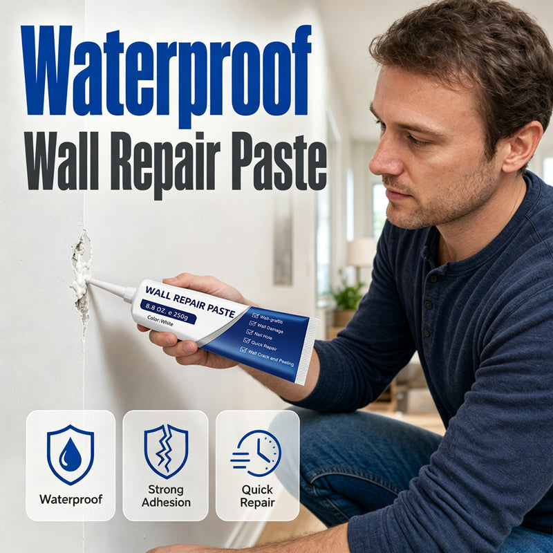 🧱 BEGRENZTE ZEIT 50% RABATT 🛠️ Wasserdichte Wandreparaturpaste — Füllt Risse & Absplitterungen, glatte weiße Oberfläche