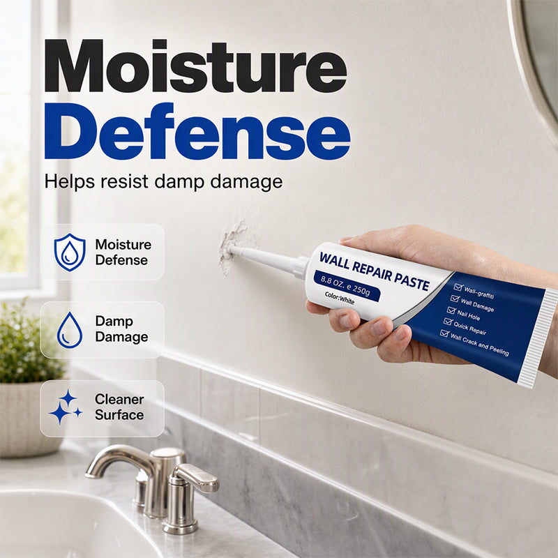 🧱 BEGRENZTE ZEIT 50% RABATT 🛠️ Wasserdichte Wandreparaturpaste — Füllt Risse & Absplitterungen, glatte weiße Oberfläche