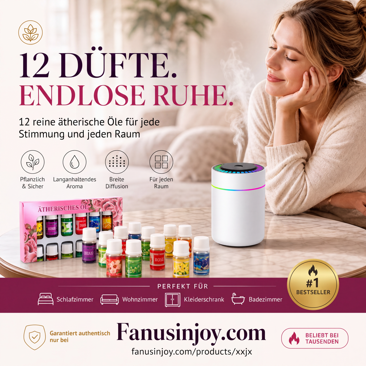 🎁🌺Der frische Duft hebt Ihre Stimmung! 🌷12er-Set wasserlösliche ätherische Öle