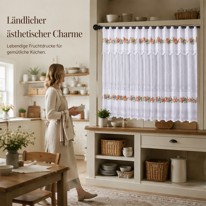 🌸 Retro-Küchenvorhang aus kurzer Spitze