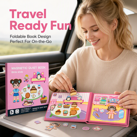 Magnetisches Quiet-Book für Kinder mit Faltpuzzle – Frühförderungsspielzeug für Jungen und Mädchen