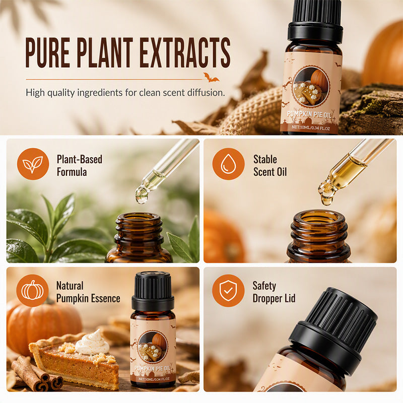 🎃✨ 50% RABATT! Halloween Duftendes Ätherisches Öl Set – 6 festliche Aromen einschließlich Kürbiskuchen & Hexen-Trank. Reine Pflanzenextrakte – schaffen Sie gruselige Partystimmung oder ein gemütliches saisonales Rückzugsgebiet! 🕯️👻