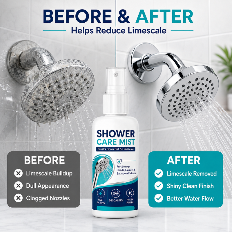 🚿 50% RABATT! 🧴 Schnell wirkendes Duschkalkentfernungsspray – Effektiv gegen Kalk, Seifenreste & Wasserflecken – Ideal für Fliesen, Duschkabinen & Armaturen ✨