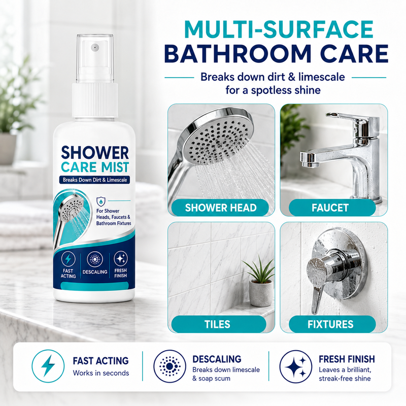 🚿 50% RABATT! 🧴 Schnell wirkendes Duschkalkentfernungsspray – Effektiv gegen Kalk, Seifenreste & Wasserflecken – Ideal für Fliesen, Duschkabinen & Armaturen ✨