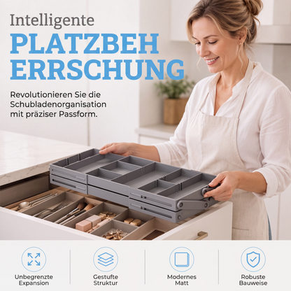 Ausziehbarer und zusammenklappbarer Schubladenorganisator