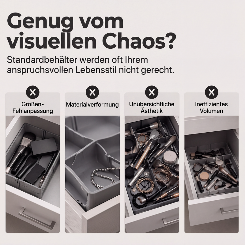 Ausziehbarer und zusammenklappbarer Schubladenorganisator