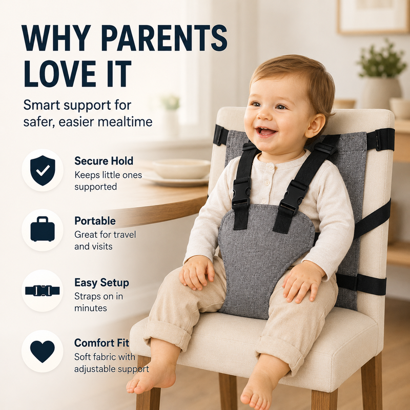 👶 Tragbarer Sicherheitsgurt für Babyhochstühle