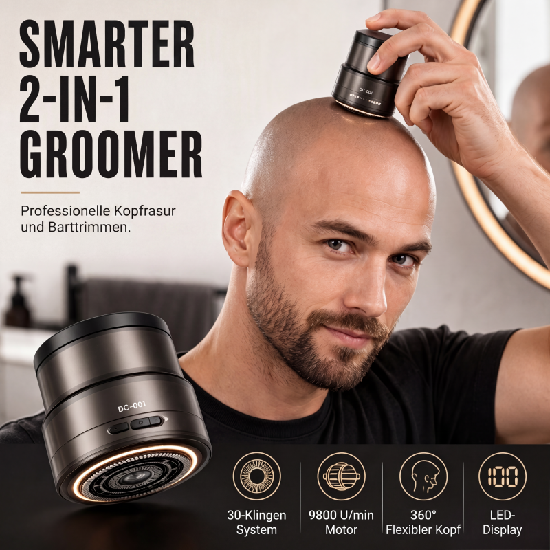🪒 50 % RABATT! ✂️ Perfekte Rasur zu Hause – 2‑in‑1 intelligenter Elektrorasierer für Glatzen‑ und Bartpflege, klares Digitaldisplay, praktisch für den Hausgebrauch