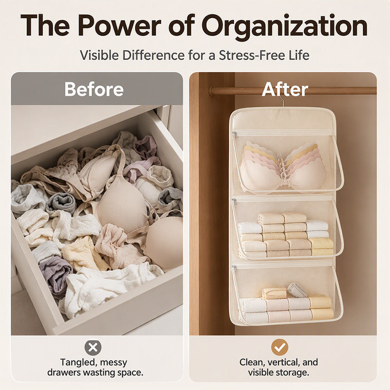 ⏰ 50% Rabatt sichern! 📦 Mehrlagiger Hänge-Organizer aus Mesh – stabil, leicht & sofort mehr Stauraum