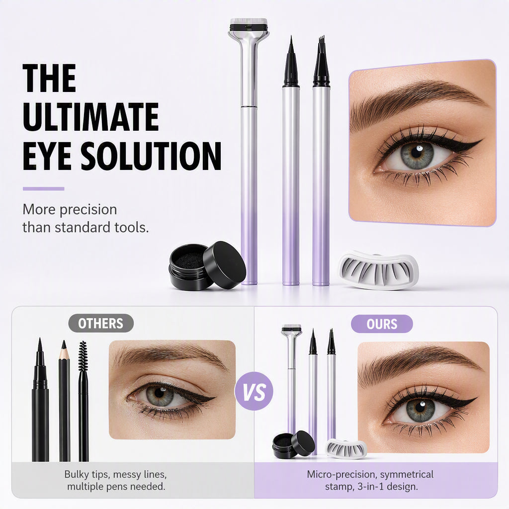 3-in-1 Eyeliner-, Augenbrauen- und Wimpernstift