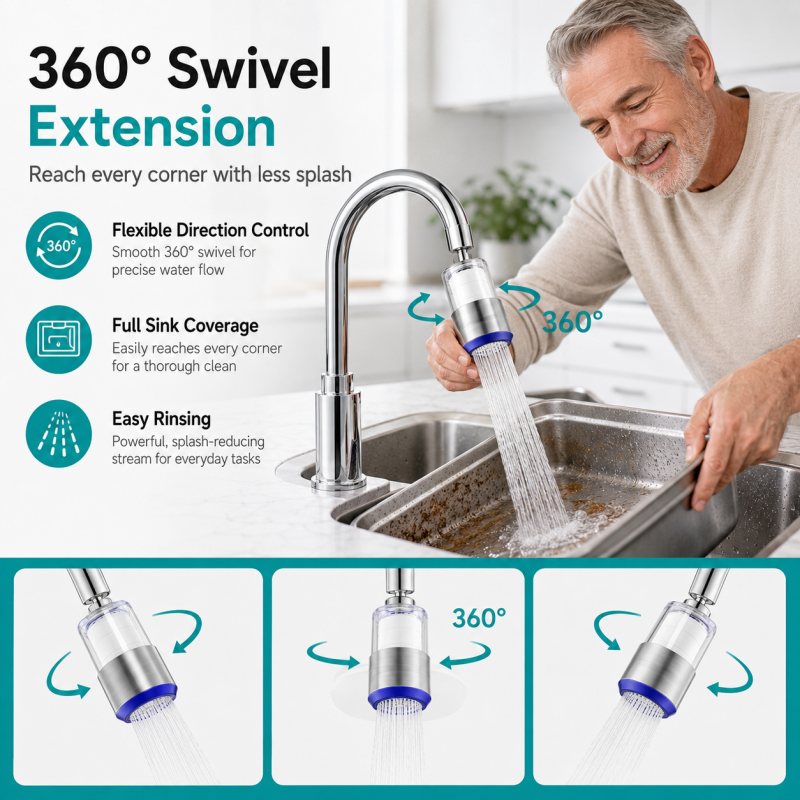 360° schwenkbarer Küchenarmaturfilter