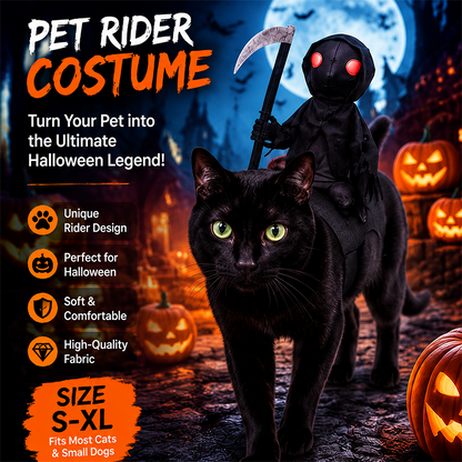 📸 Gruselspaß für deinen Vierbeiner! Das Sensenmann-Kostüm mit Umhang & Sense – perfekt für Halloween-Partys und unvergessliche Fotos