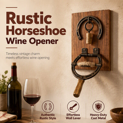 🍷 NUR FÜR KURZE ZEIT 50% RABATT! ⚙️ Vintage Wand-Hufeisenflaschenöffner – Stilvoll, Dekorativ, Kraftsparend 🥂
