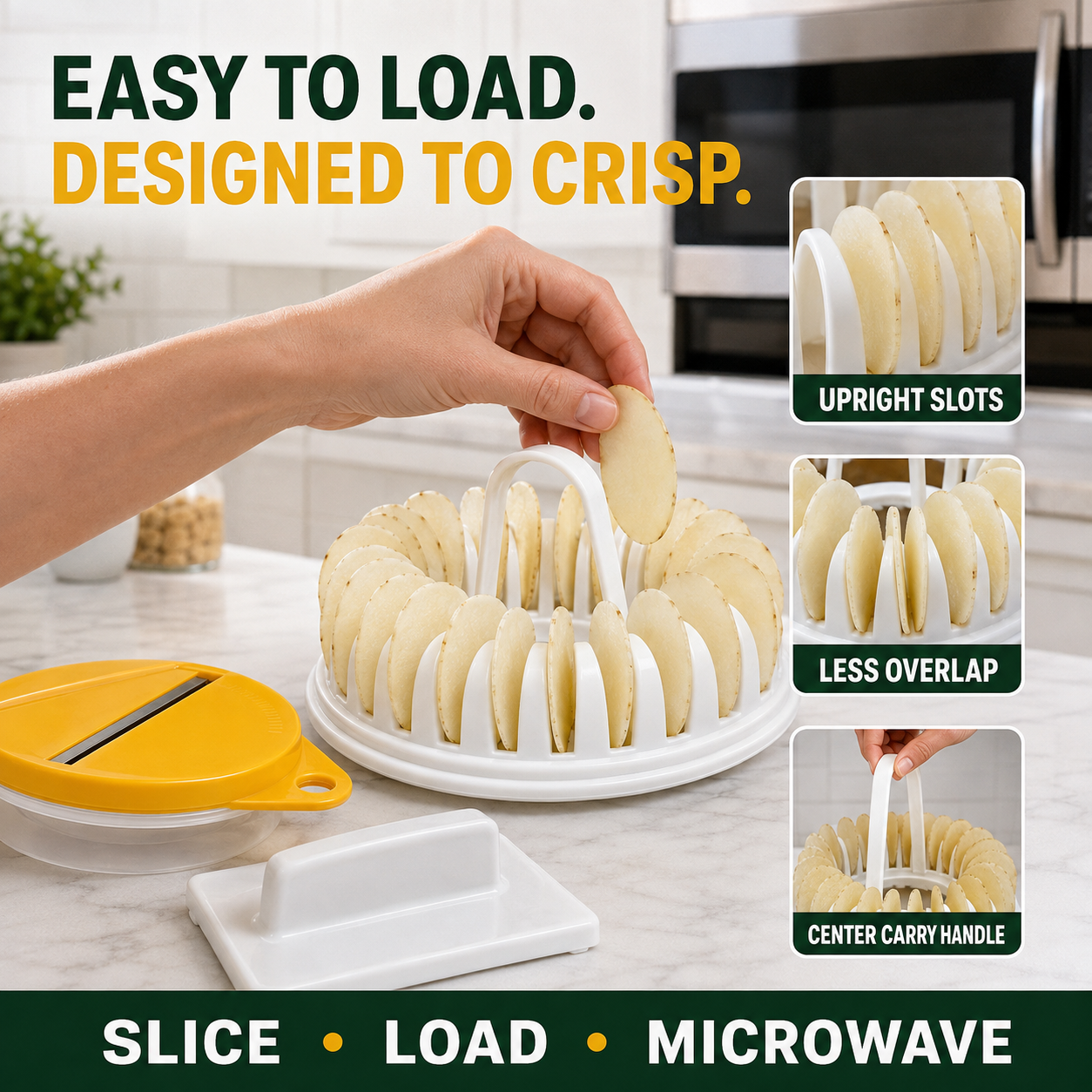DIY-Mikrowellen-Kartoffelchip-Maker mit Schneide- und Schüssel-Set