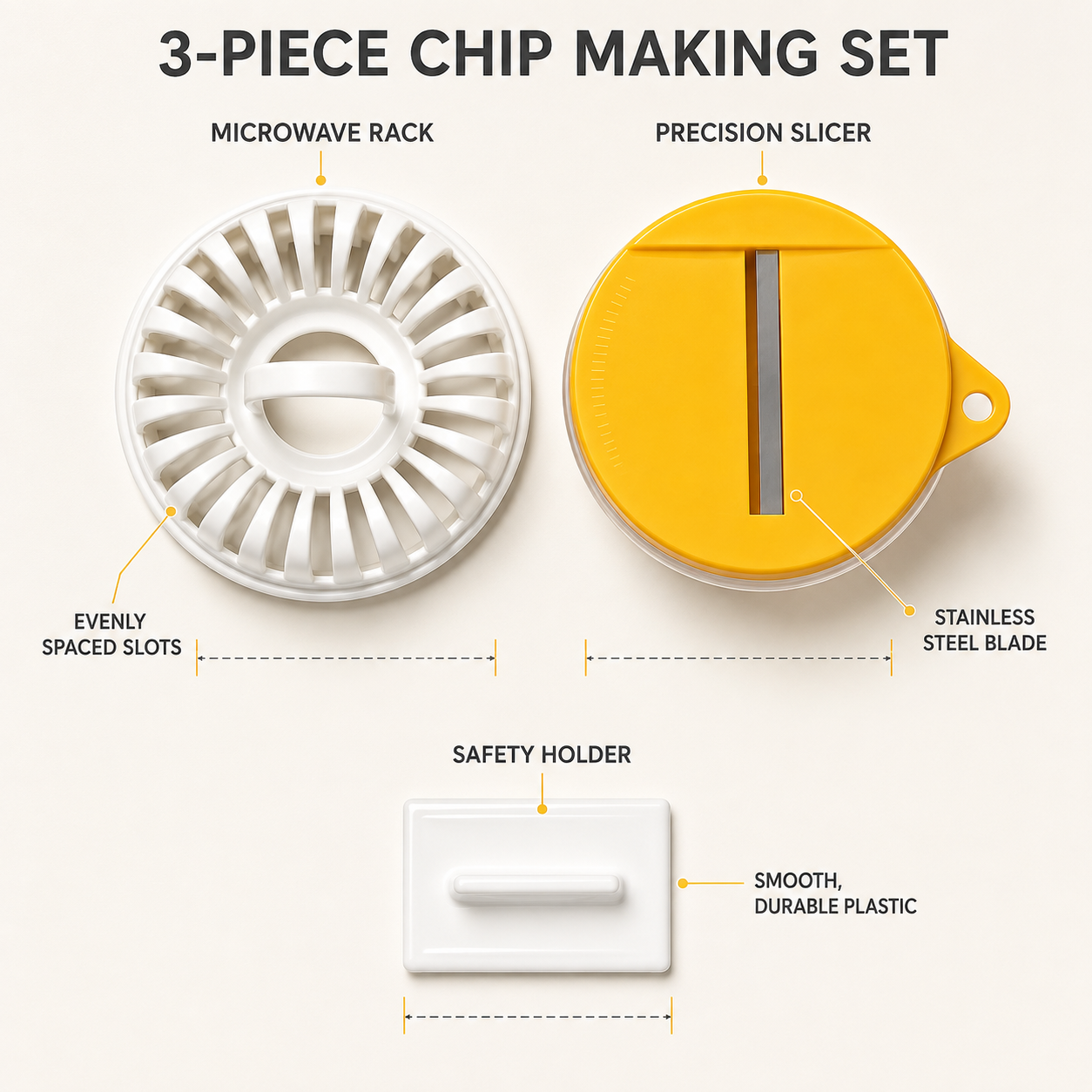 DIY-Mikrowellen-Kartoffelchip-Maker mit Schneide- und Schüssel-Set