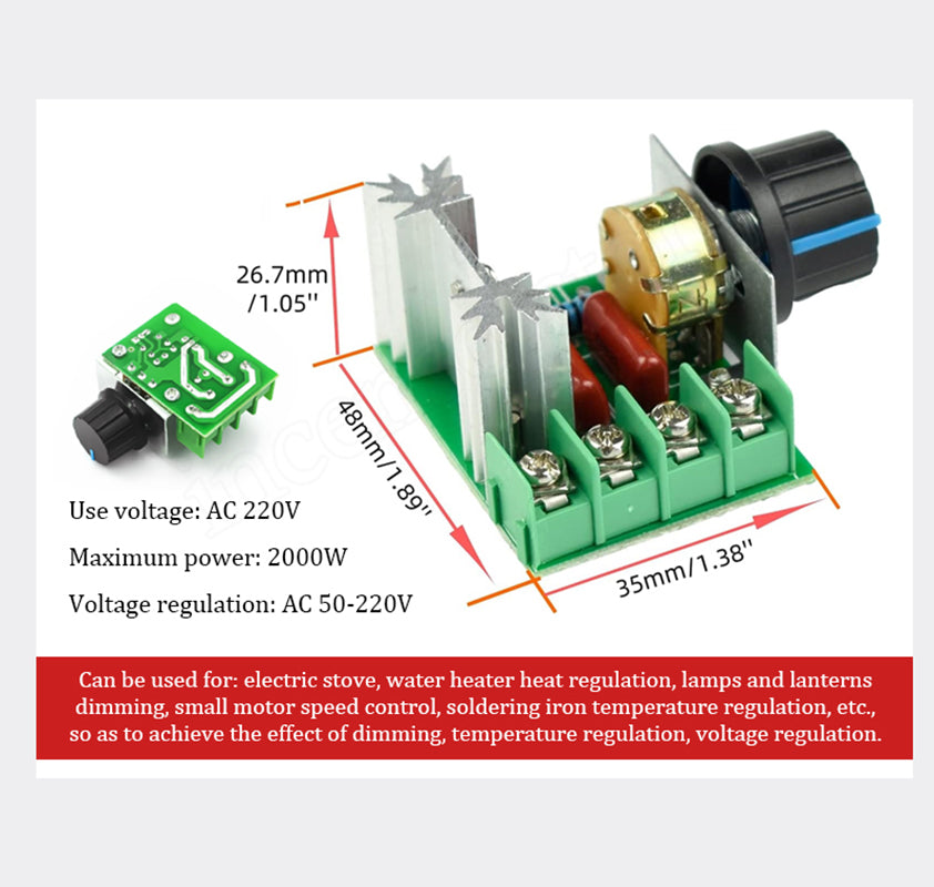 ⚡ 50% RABATT | 2000W AC-Spannungsregler