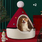🎄 Halbgeschlossene Weihnachts-Höhle für Hunde & Katzen – Kuscheliges Winterbett mit weichem Plüsch, warm & schützend – perfektes Weihnachtsgeschenk für Haustiere