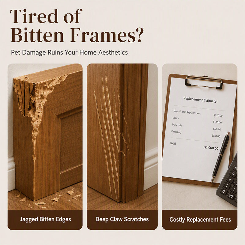 🛠️ Reparaturset für Holz-Türrahmen – Kratzer & Bissspuren von Hunden & Katzen einfach ausbessern – Spachtelmasse, Schleifpapier & Lack in einem Set