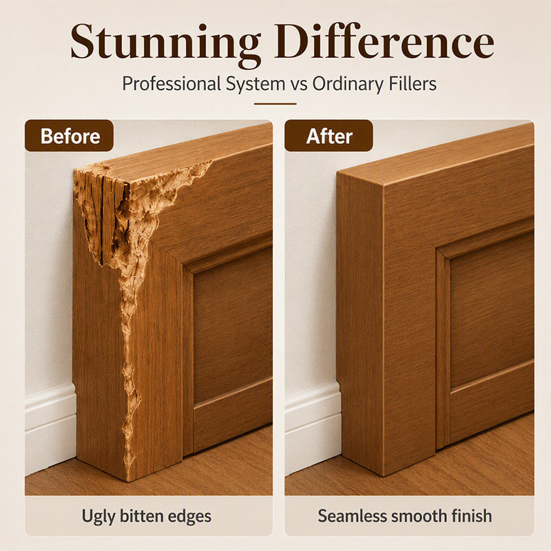 🛠️ Reparaturset für Holz-Türrahmen – Kratzer & Bissspuren von Hunden & Katzen einfach ausbessern – Spachtelmasse, Schleifpapier & Lack in einem Set