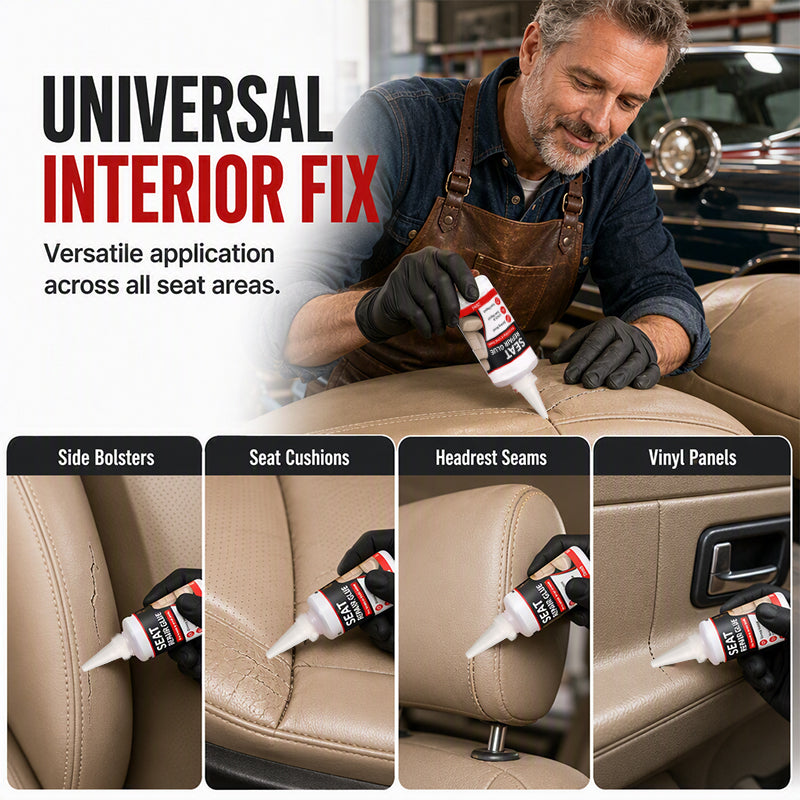 🚗JETZT 50 % RABATT! Schnell trocknender Reparaturkleber für Autositze aus Leder – Vinyl- und Lederkleber mit Präzisionsdüse, dauerhafter Reparaturkleber für Autositze, Sofas und Ledermöbel