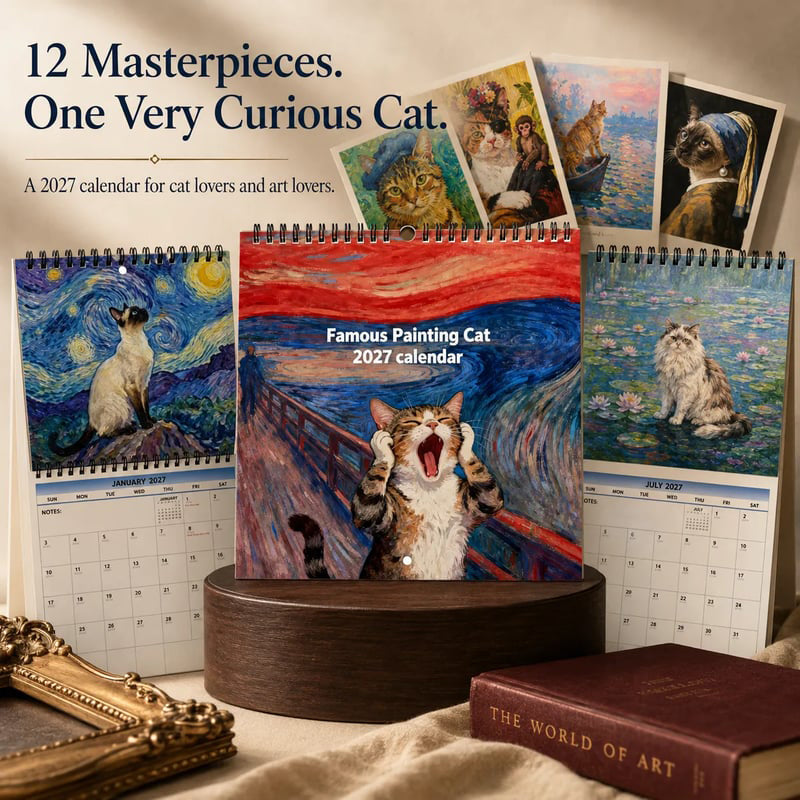 🐱 Stärkster Rabatt! 🗓️ Katzen-Meme-Kalender 2027 – Täglicher Humor & Wanddeko ✨