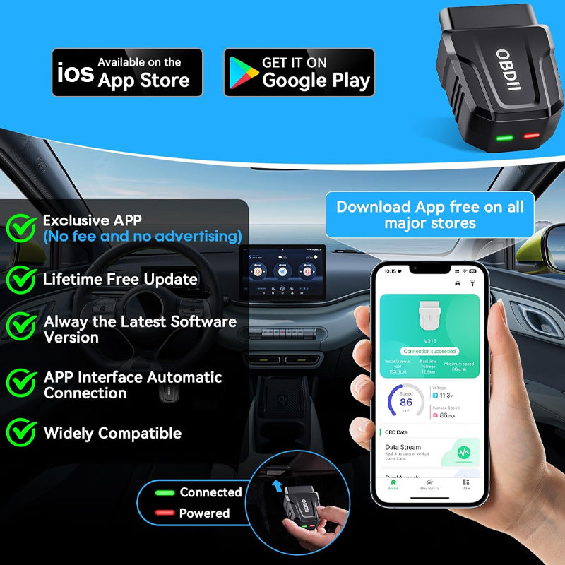 ⏰ Nur heute 50%! 🔥OBD2-Diagnosegerät Bluetooth – liest Fehlercodes, löscht Motorleuchten & zeigt Echtzeitdaten – für alle Autos ab 2001🔥
