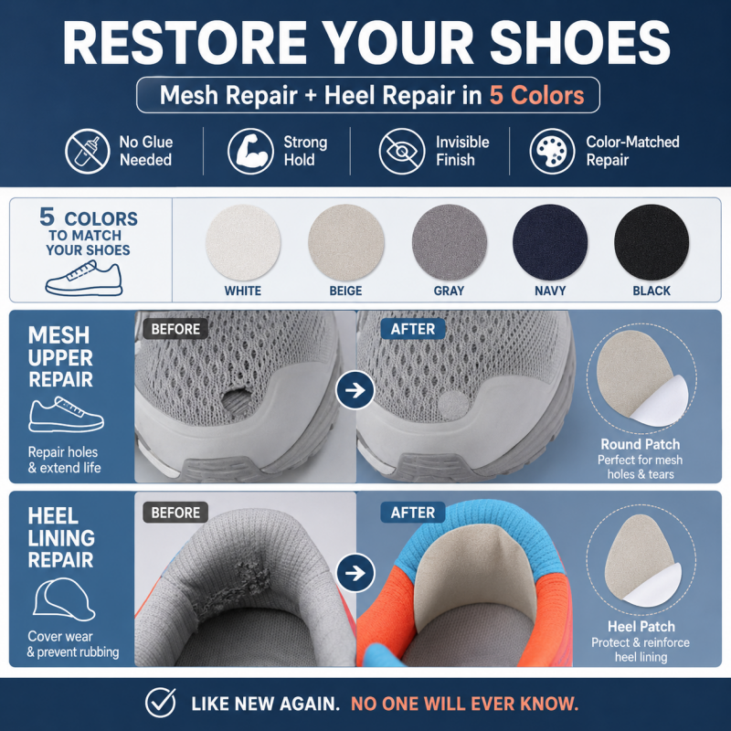 🔧 Alte Sneaker, neuer Look! – Selbstklebende Flicken für Löcher & Abnutzung – perfekte Farbe, einfaches Aufbügeln – ohne Nähen!